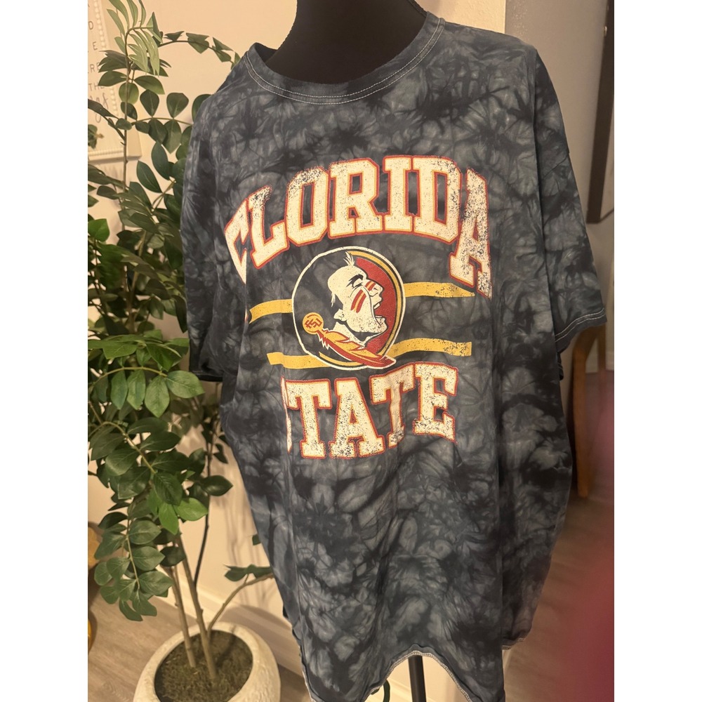 VTG Colortone Florida State Seminoles FSU Tie Dye T-Shirt Mens XL Black Charcoal